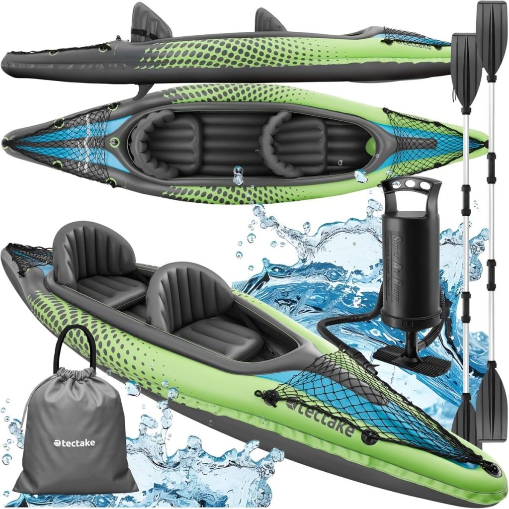 Test du canoë kayak gonflable 2 places tectake