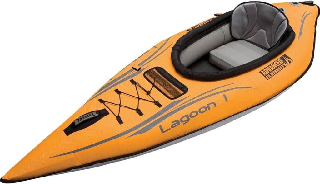 Test du kayak gonflable Advanced Elements Lagoon1 rouge/gris
