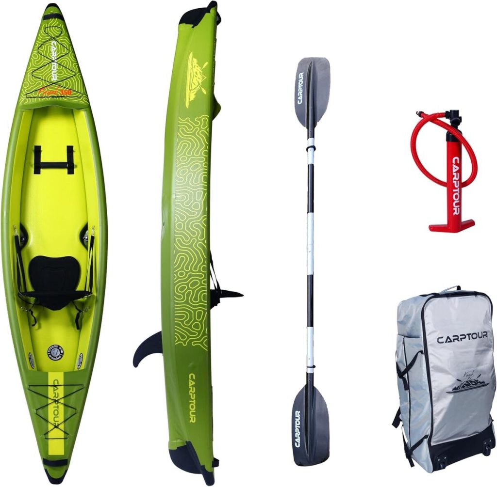 Test du kayak gonflable Carptour Drop Stitch avec pagaie et siège