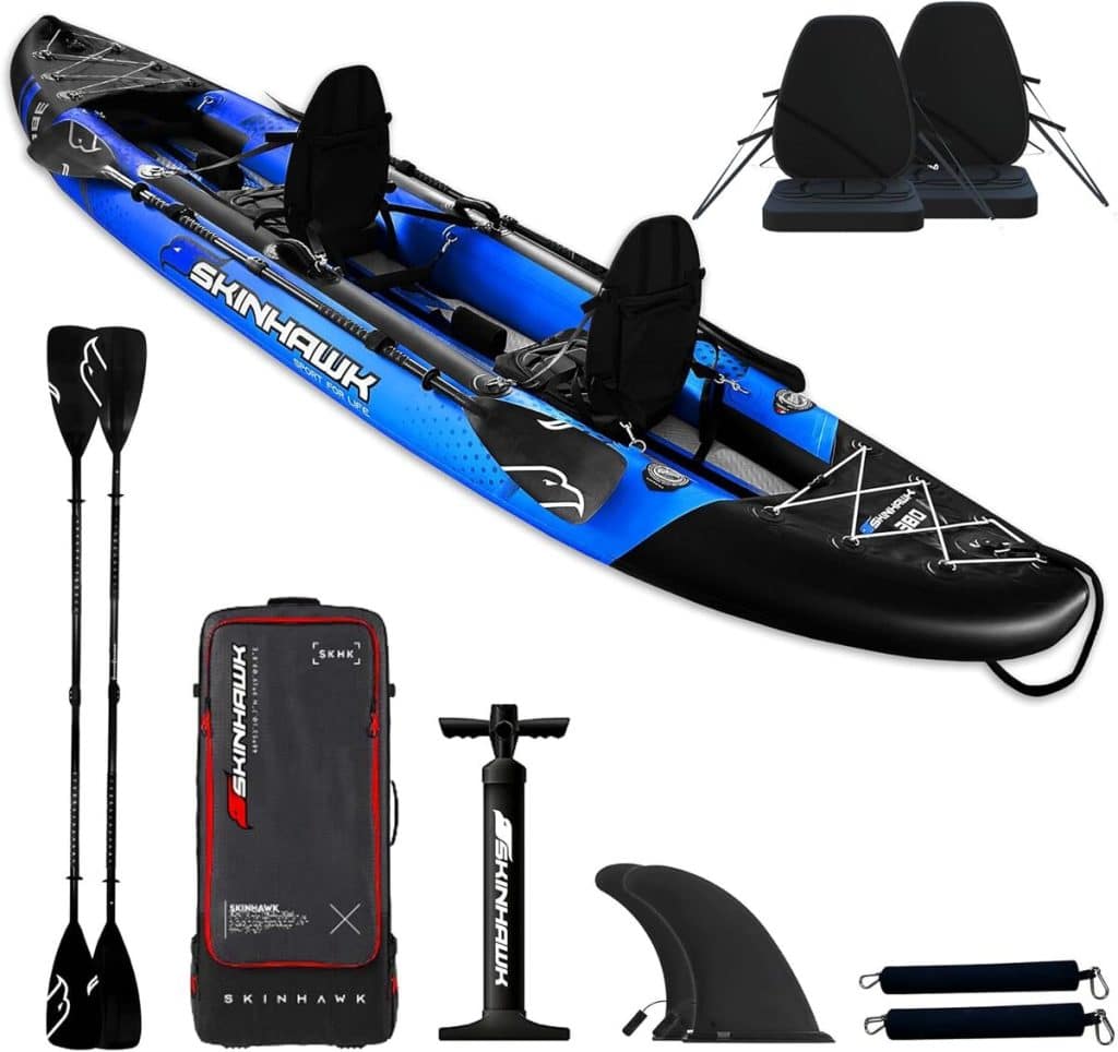 Test du kayak Skinhawk bleu 380 pour 2 personnes