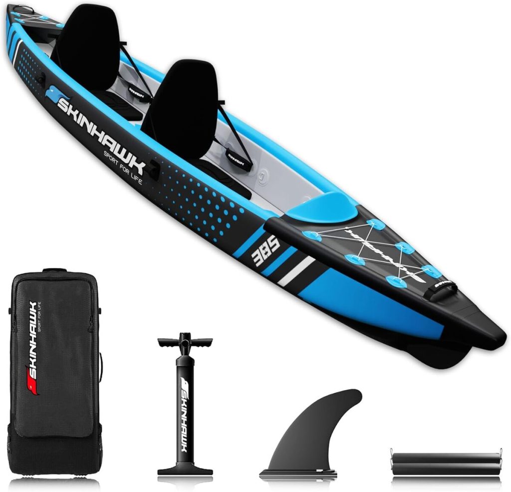 Test du kayak Skinhawk 2 places bleu 385 cm
