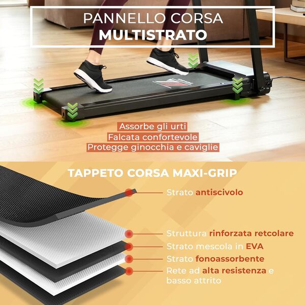 YM Next 2000 Tapis De Course électrique Pliable 12 km/h, Grande Surface de Course, Cadre renforcé, Application Kinomap Zwift BitGym, Peu, Noir Tapis De Marche