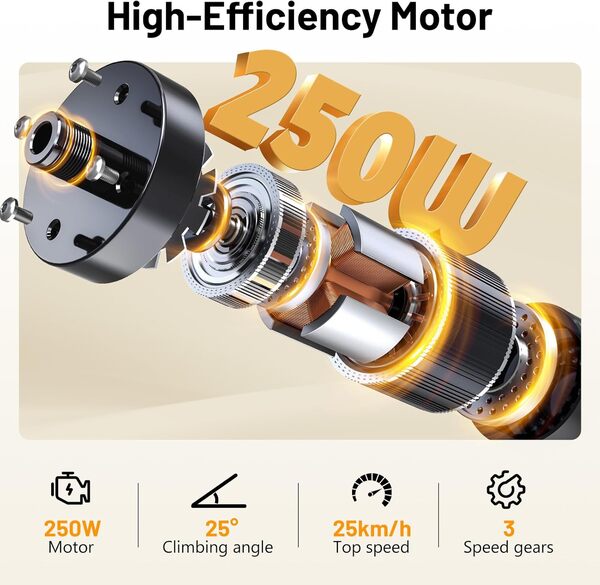 HITWAY 26 Pouces Vélo électrique 36V 10,4Ah Batterie, VTT Electrique Adulte Homme avec écran LCD, 25km/h avec Moteur 250w, autonomie jusqu'à 40-80km