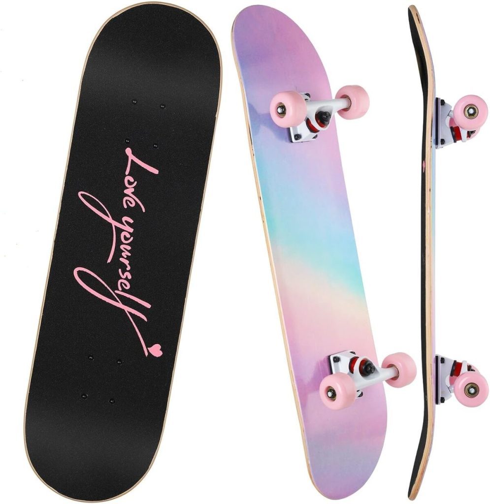 Test : skateboard Ilahui poudre arc-en-ciel pour débutants