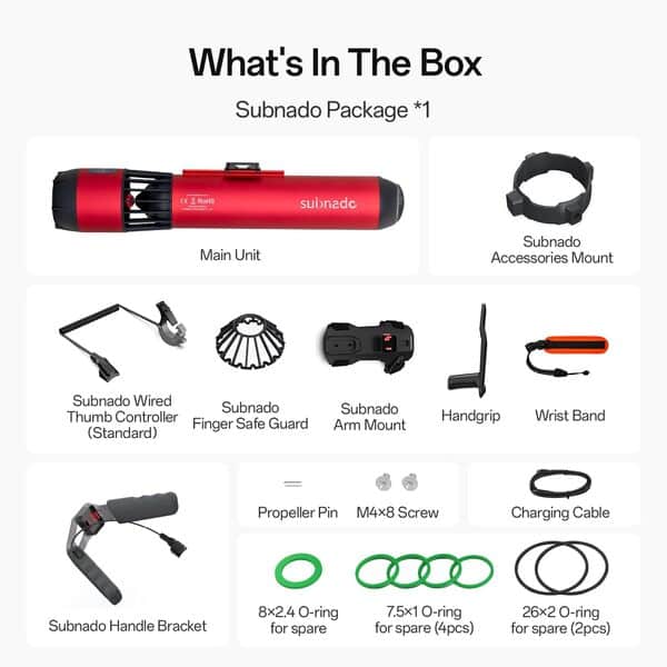 Waydoo Subnado Trottinette sous-marine rouge version spéciale