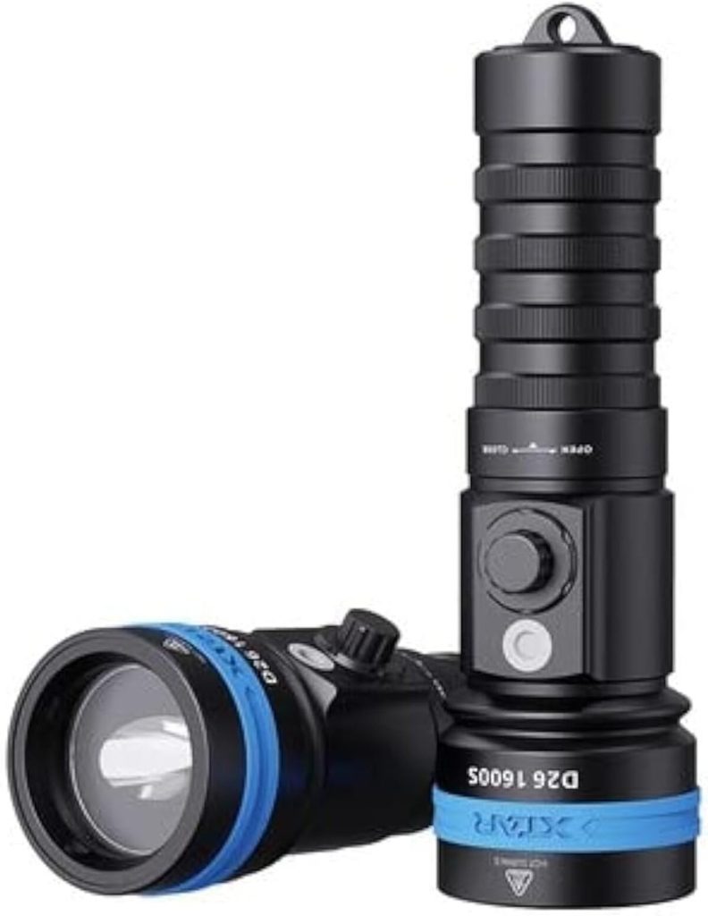 Test de la lampe de plongée XTAR D26 1600S : performance lumineuse sous-marine