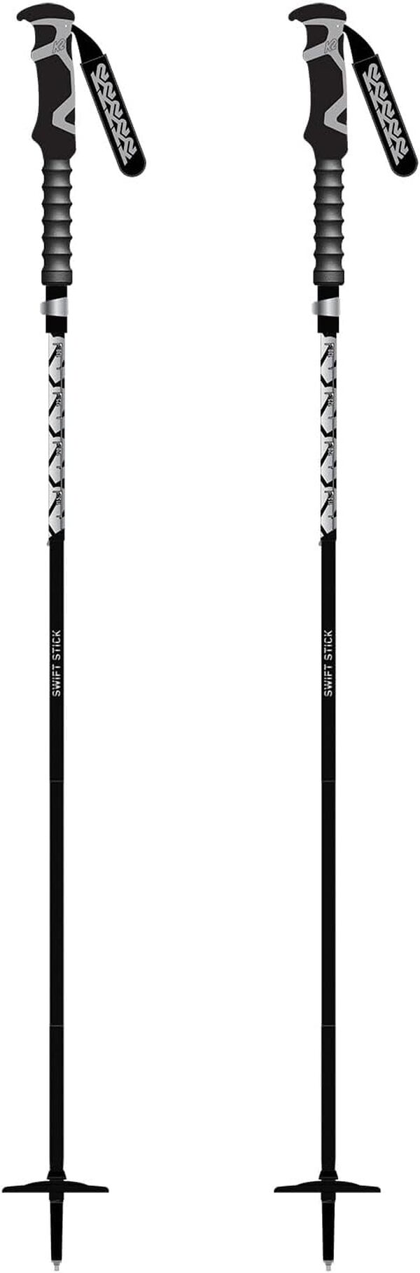 K2 Skis Swift Stick, bâton de Ski Unisexe - Adulte, Black, 105-135 cm - 10G3034.1.1.105-135