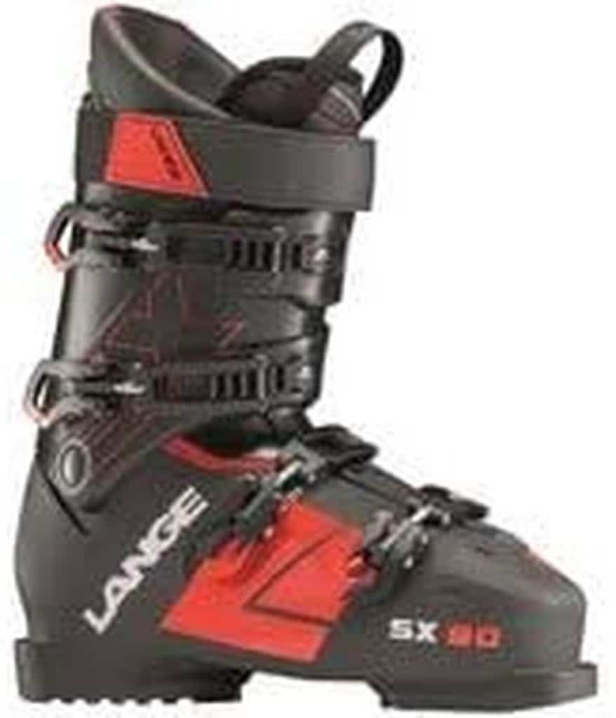 Test des chaussures de ski Lange Sx 90 en noir et rouge, taille 30.5