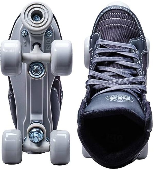 Découvrez notre analyse sur les Rio Roller Lumina Quad, des patins à roulettes stylés et performants en noir et gris, taille 35, 5.