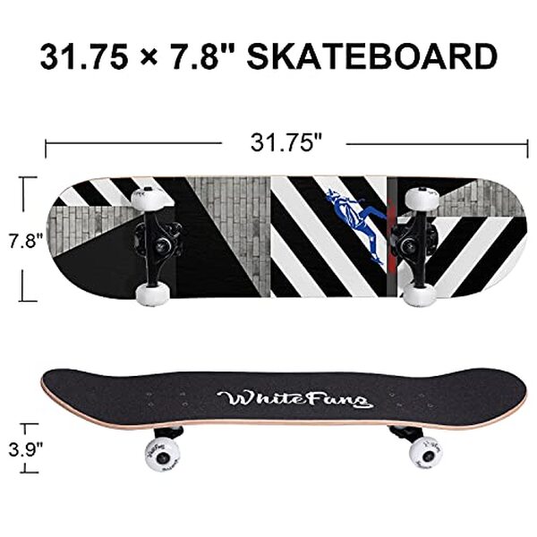 Découvrez pourquoi le skateboard complet WhiteFang 78, 7 cm est idéal pour les enfants et débutants. Performances, stabilité et design au rendez-vous pour des sessions réussies.