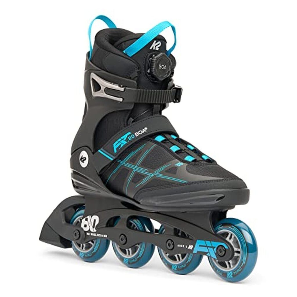 Test : patins en ligne K2 F.I.T.  80 Boa noir/bleu pour homme