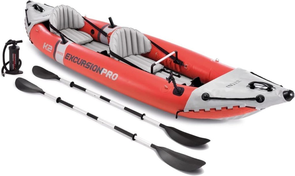 Test du kayak de pêche gonflable Intex Excursion Pro K2 rouge