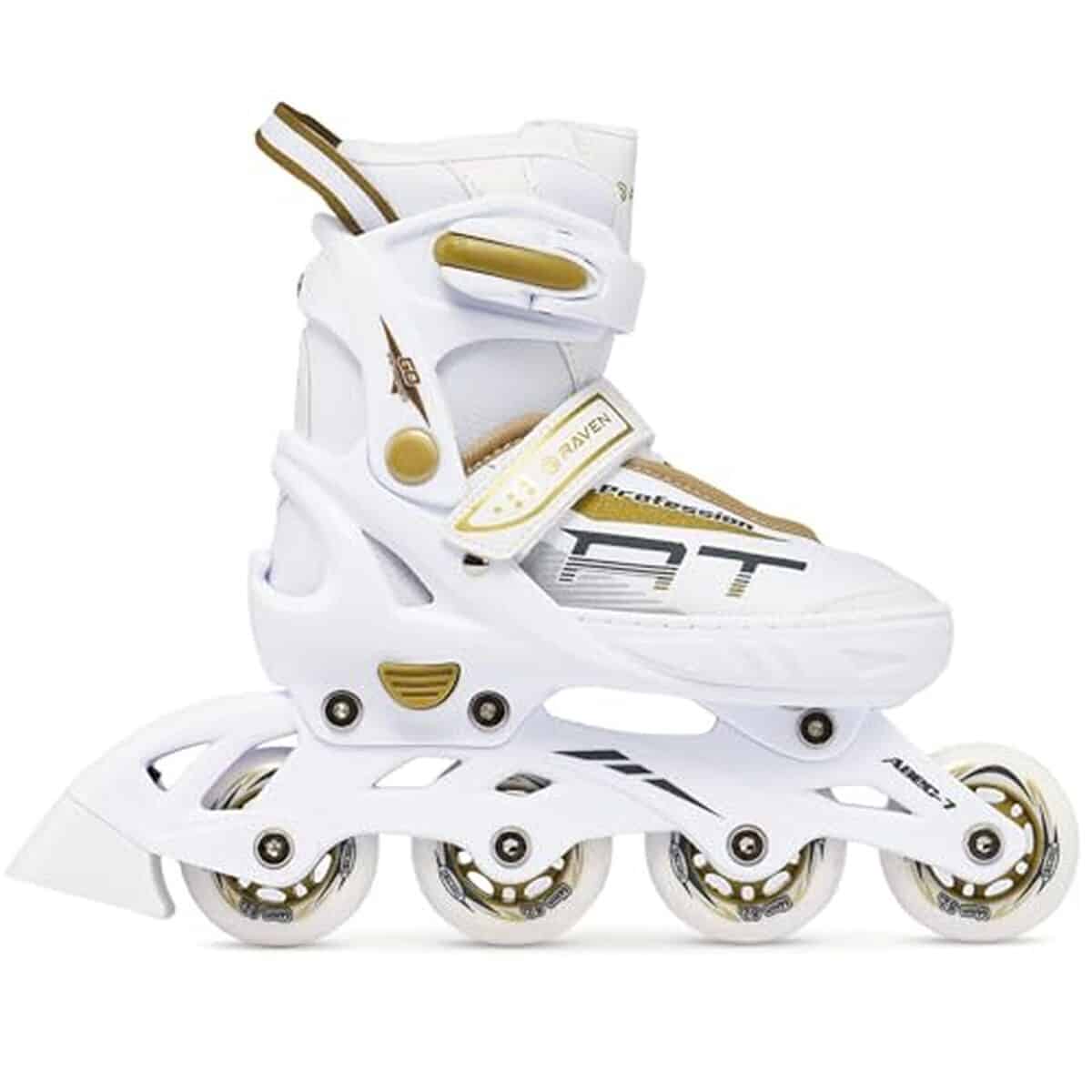 Test du roller Raven Profession : pointure ajustable 38-42 blanc/or