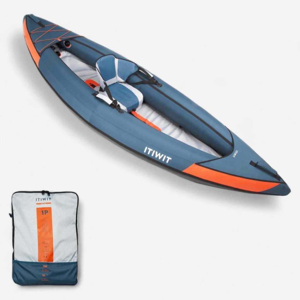 Test : canoé kayak gonflable de randonnée Decathlon 1 place