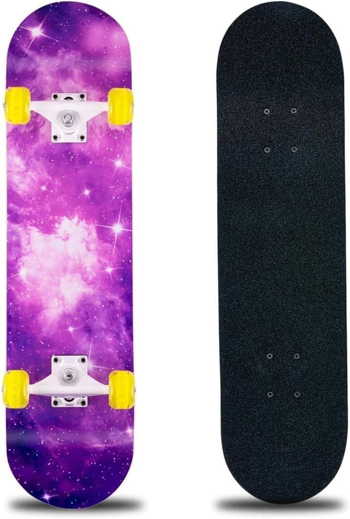 Test : skateboard complet SKY-ZS 78, 7 cm pour tous