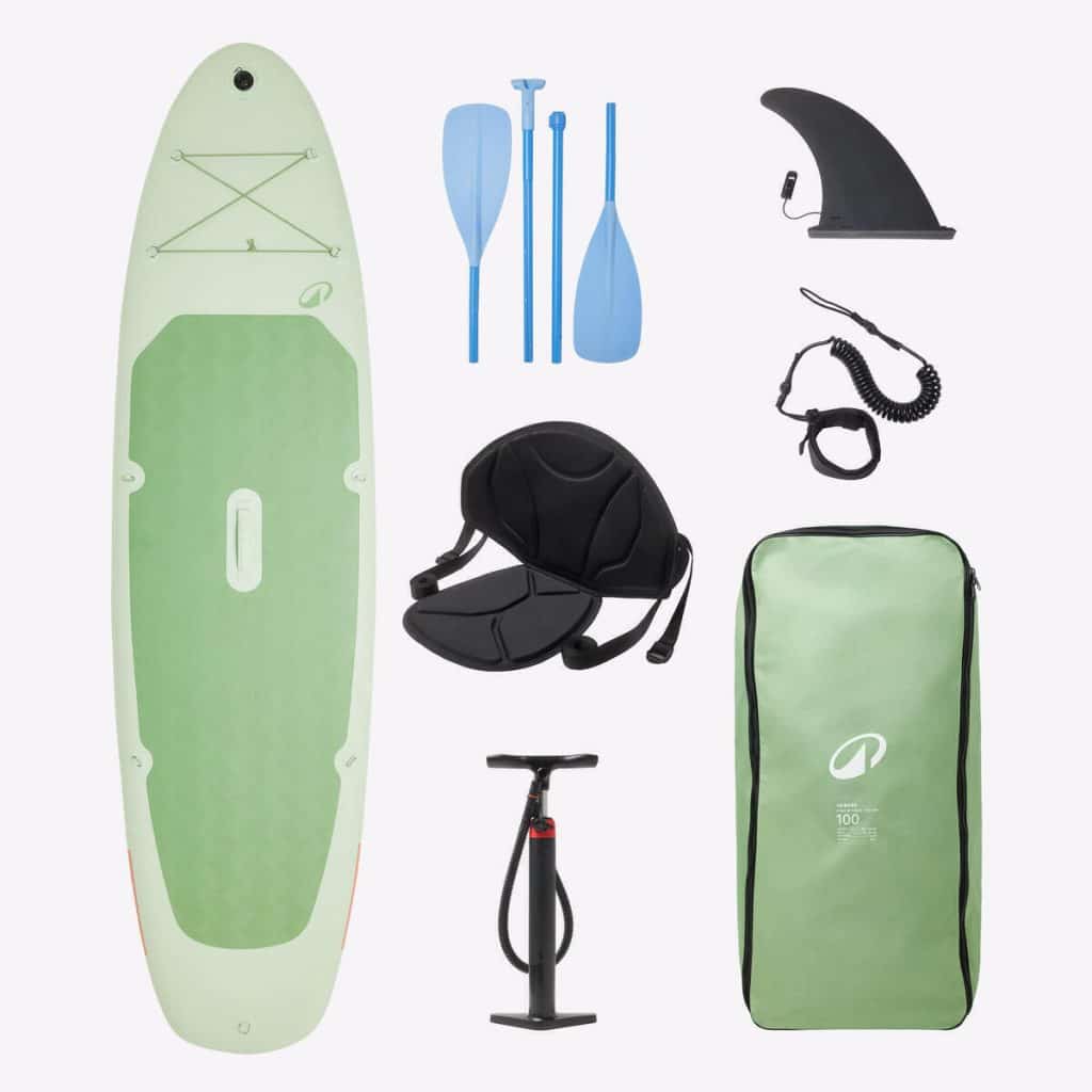 Test du pack stand up paddle gonflable Decathlon 10'6, 100 vert